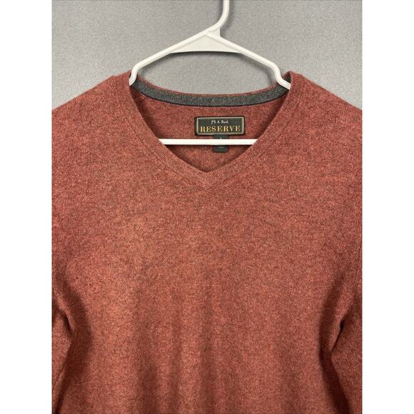 Jos A Bank Sweater Mens L 100% Cashmere Knit Soft Cozy Pullover Luxury - Picture 2 of 11